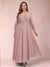 A-Line/Princess Ankle-Length 3/4 Sleeves V-Neck Plus Size Mother of the Bride Dresses