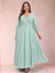 A-Line/Princess Ankle-Length 3/4 Sleeves V-Neck Plus Size Mother of the Bride Dresses