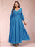 A-Line/Princess Ankle-Length 3/4 Sleeves V-Neck Plus Size Mother of the Bride Dresses