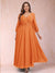 A-Line/Princess Ankle-Length 3/4 Sleeves V-Neck Plus Size Mother of the Bride Dresses