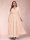 A-Line/Princess Ankle-Length 3/4 Sleeves V-Neck Plus Size Mother of the Bride Dresses