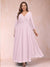 A-Line/Princess Ankle-Length 3/4 Sleeves V-Neck Plus Size Mother of the Bride Dresses