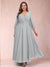 A-Line/Princess Ankle-Length 3/4 Sleeves V-Neck Plus Size Mother of the Bride Dresses