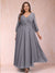 A-Line/Princess Ankle-Length 3/4 Sleeves V-Neck Plus Size Mother of the Bride Dresses