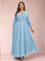 A-Line/Princess Ankle-Length 3/4 Sleeves V-Neck Plus Size Mother of the Bride Dresses