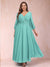 A-Line/Princess Ankle-Length 3/4 Sleeves V-Neck Plus Size Mother of the Bride Dresses