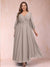 A-Line/Princess Ankle-Length 3/4 Sleeves V-Neck Plus Size Mother of the Bride Dresses
