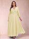 A-Line/Princess Ankle-Length 3/4 Sleeves V-Neck Plus Size Mother of the Bride Dresses