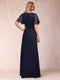 A-Line/Princess Floor-Length Short Sleeves V-Neck Mother of the Bride Dresses