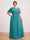 A-Line/Princess Floor-Length Short Sleeves V-Neck Plus Size Mother of the Bride Dresses