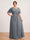 A-Line/Princess Floor-Length Short Sleeves V-Neck Plus Size Mother of the Bride Dresses