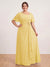 A-Line/Princess Floor-Length Short Sleeves V-Neck Plus Size Mother of the Bride Dresses