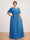 A-Line/Princess Floor-Length Short Sleeves V-Neck Plus Size Mother of the Bride Dresses
