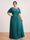A-Line/Princess Floor-Length Short Sleeves V-Neck Plus Size Mother of the Bride Dresses