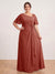 A-Line/Princess Floor-Length Short Sleeves V-Neck Plus Size Mother of the Bride Dresses
