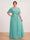 A-Line/Princess Floor-Length Short Sleeves V-Neck Plus Size Mother of the Bride Dresses