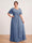 A-Line/Princess Floor-Length Short Sleeves V-Neck Plus Size Mother of the Bride Dresses