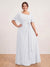 A-Line/Princess Floor-Length Short Sleeves V-Neck Plus Size Mother of the Bride Dresses