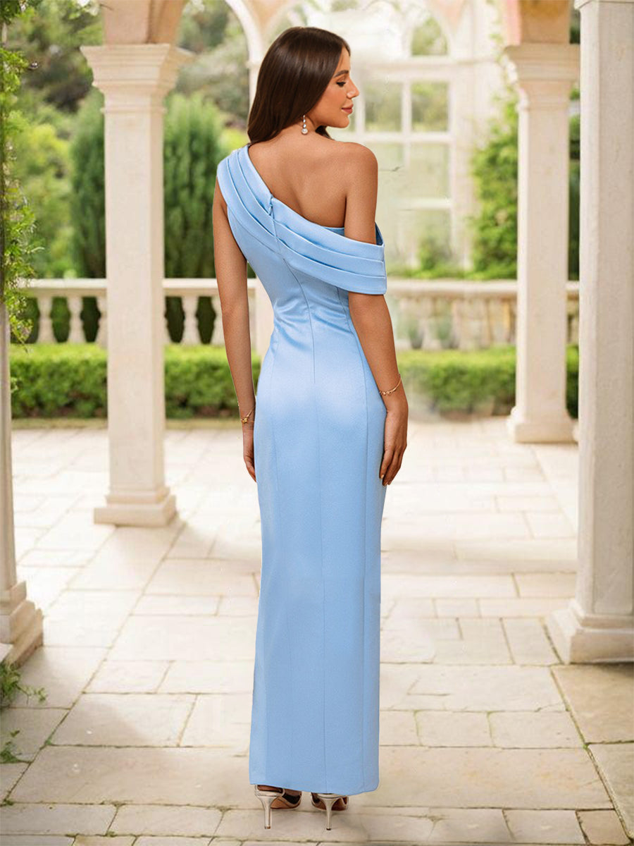 Sheath/Column One-Shoulder Sleeveless Bridesmaid Dresses With