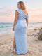 Sheath/Column One-Shoulder Sleeveless Plus Size Bridesmaid Dresses With Split Side