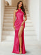 Trumpet/Mermaid Halter Sleeveless Evening Dresses With Split Side
