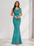Trumpet/Mermaid V-Neck Sleeveless Evening Dresses With Sash