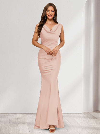 Trumpet/Mermaid V-Neck Sleeveless Evening Dresses With Sash