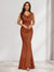 Trumpet/Mermaid V-Neck Sleeveless Evening Dresses With Sash