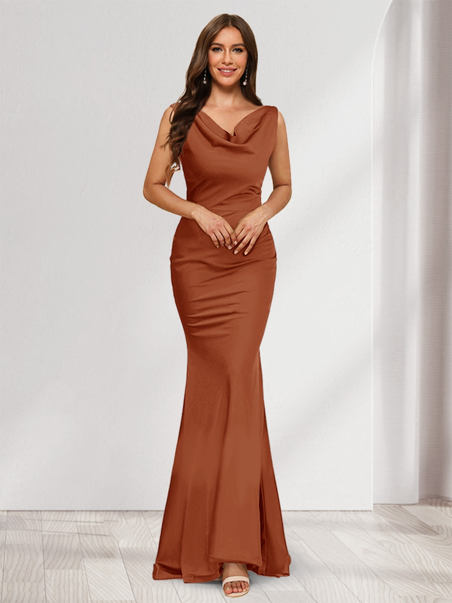 Trumpet/Mermaid V-Neck Sleeveless Evening Dresses With Sash