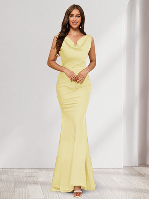 Trumpet/Mermaid V-Neck Sleeveless Evening Dresses With Sash