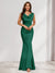Trumpet/Mermaid V-Neck Sleeveless Evening Dresses With Sash