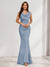 Trumpet/Mermaid V-Neck Sleeveless Evening Dresses With Sash