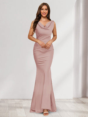 Trumpet/Mermaid V-Neck Sleeveless Evening Dresses With Sash