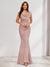 Trumpet/Mermaid V-Neck Sleeveless Evening Dresses With Sash