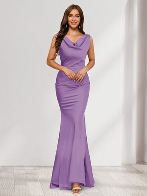 Trumpet/Mermaid V-Neck Sleeveless Evening Dresses With Sash