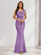 Trumpet/Mermaid V-Neck Sleeveless Evening Dresses With Sash