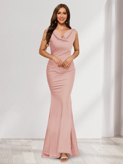 Trumpet/Mermaid V-Neck Sleeveless Evening Dresses With Sash