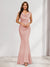 Trumpet/Mermaid V-Neck Sleeveless Evening Dresses With Sash