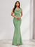 Trumpet/Mermaid V-Neck Sleeveless Evening Dresses With Sash