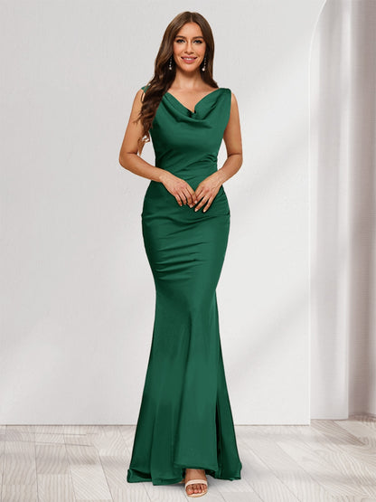 Trumpet/Mermaid V-Neck Sleeveless Evening Dresses With Sash