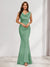 Trumpet/Mermaid V-Neck Sleeveless Evening Dresses With Sash