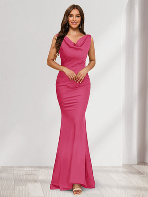 Trumpet/Mermaid V-Neck Sleeveless Evening Dresses With Sash