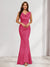 Trumpet/Mermaid V-Neck Sleeveless Evening Dresses With Sash