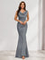 Trumpet/Mermaid V-Neck Sleeveless Evening Dresses With Sash