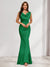Trumpet/Mermaid V-Neck Sleeveless Evening Dresses With Sash