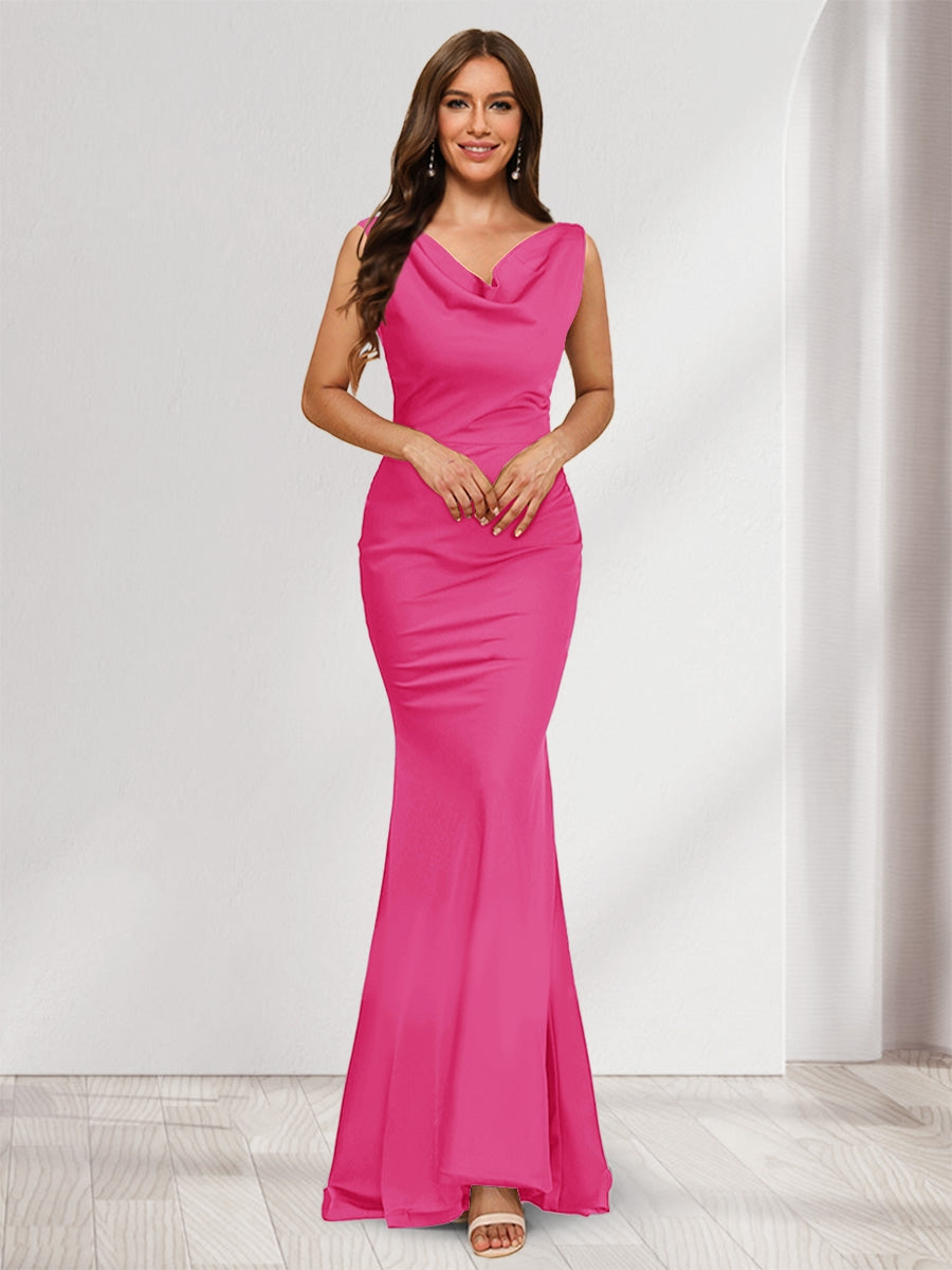 Trumpet/Mermaid V-Neck Sleeveless Evening Dresses With Sash