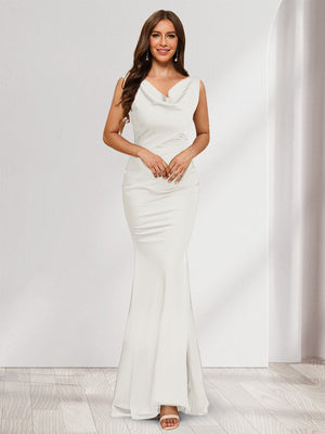 Trumpet/Mermaid V-Neck Sleeveless Evening Dresses With Sash