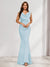 Trumpet/Mermaid V-Neck Sleeveless Evening Dresses With Sash