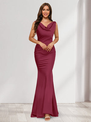 Trumpet/Mermaid V-Neck Sleeveless Evening Dresses With Sash
