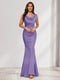 Trumpet/Mermaid V-Neck Sleeveless Evening Dresses With Sash